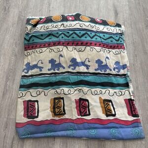 Vintage Disney Simba Lion King Twin Fitted Sheet Kids Multicolor Safari Bedding